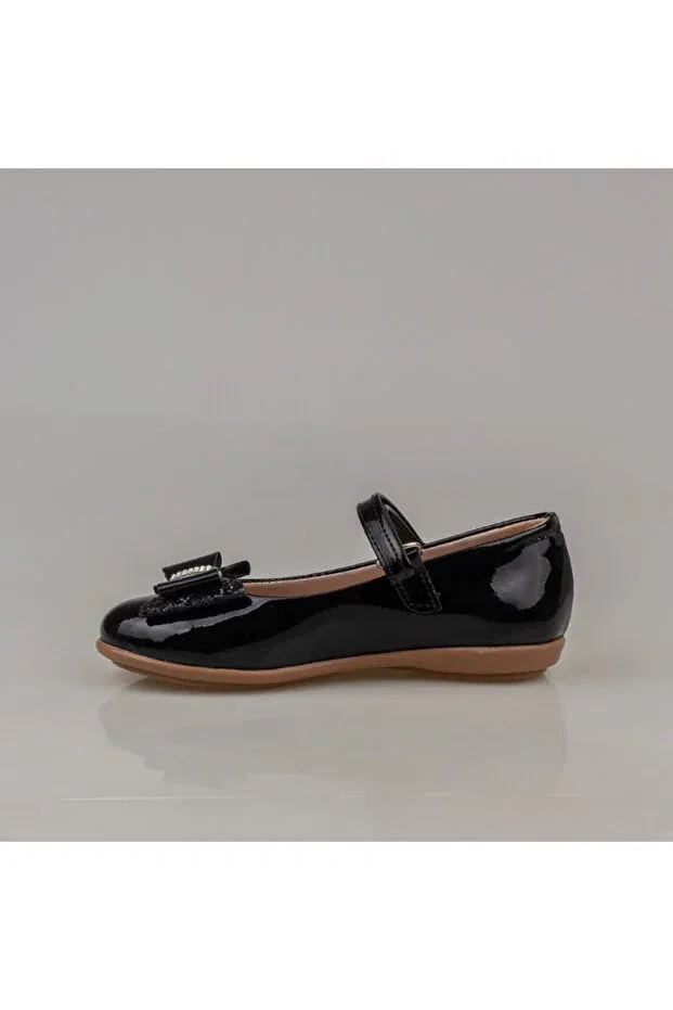 Детские балетки для девочек лакированные с бантом Trend Adımlar, Black — фото 4