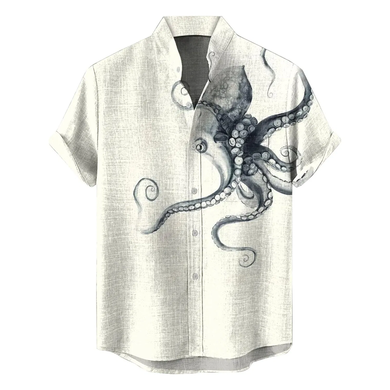 Мужская рубашка с коротким рукавом с принтом Hawaiian Shirts Men Short Sleeve Abstract Summer Pocket T Shirts Tropical Floral Button Shirt Clothes, Men's Gray Hawaiian Shirt