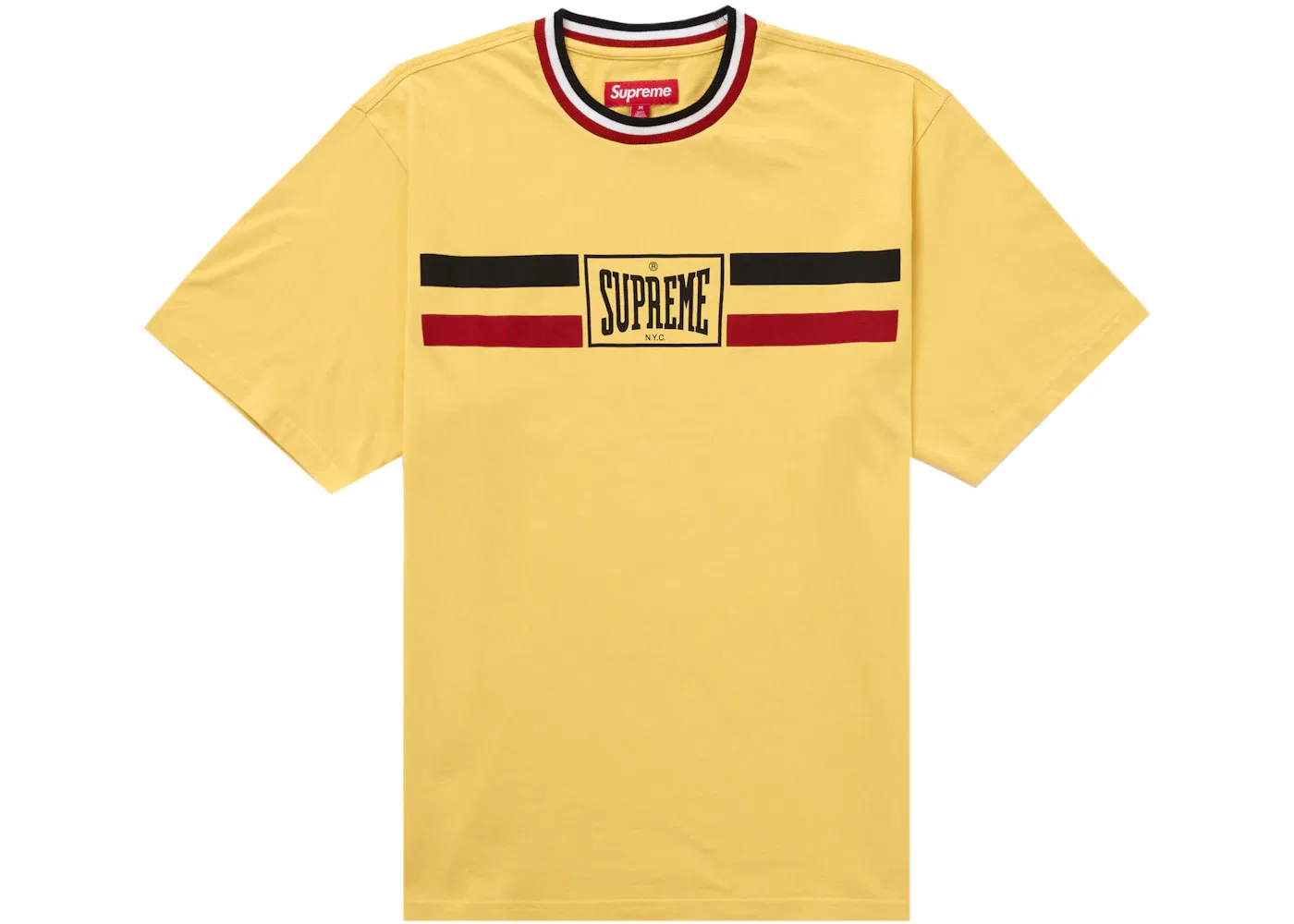 Мужская футболка с полосками Supreme Warm Up Stripe S/S Top, Yellow
