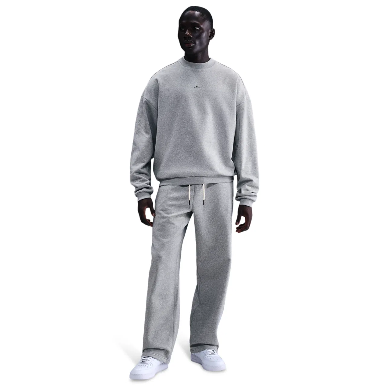Мужская толстовка Nike TF SI Brush Crew, цвет Dk Grey Heather/Black — фото 3