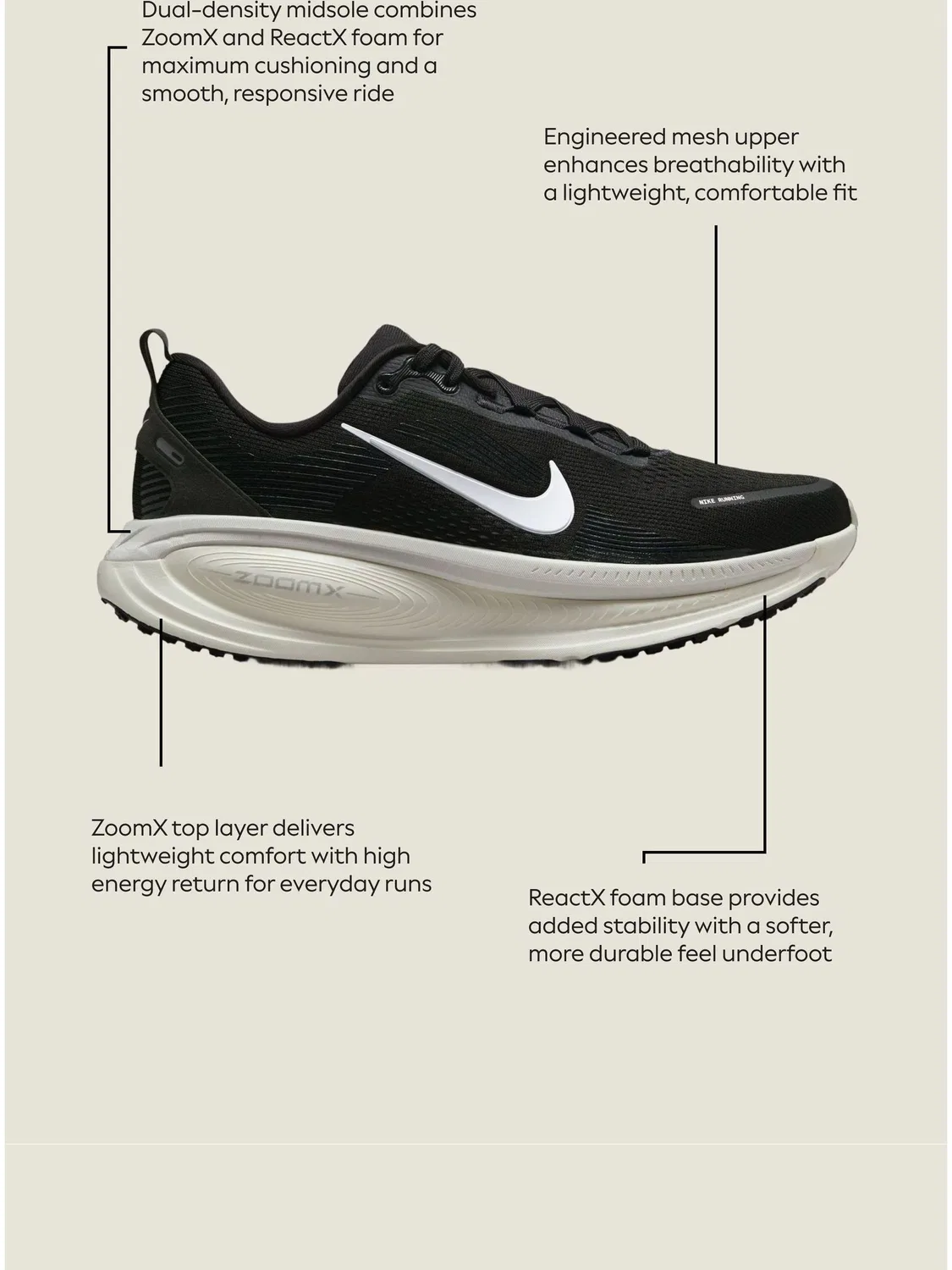 Кроссовки для бега Nike Vomero 18, розовый с оранжевым — фото 3