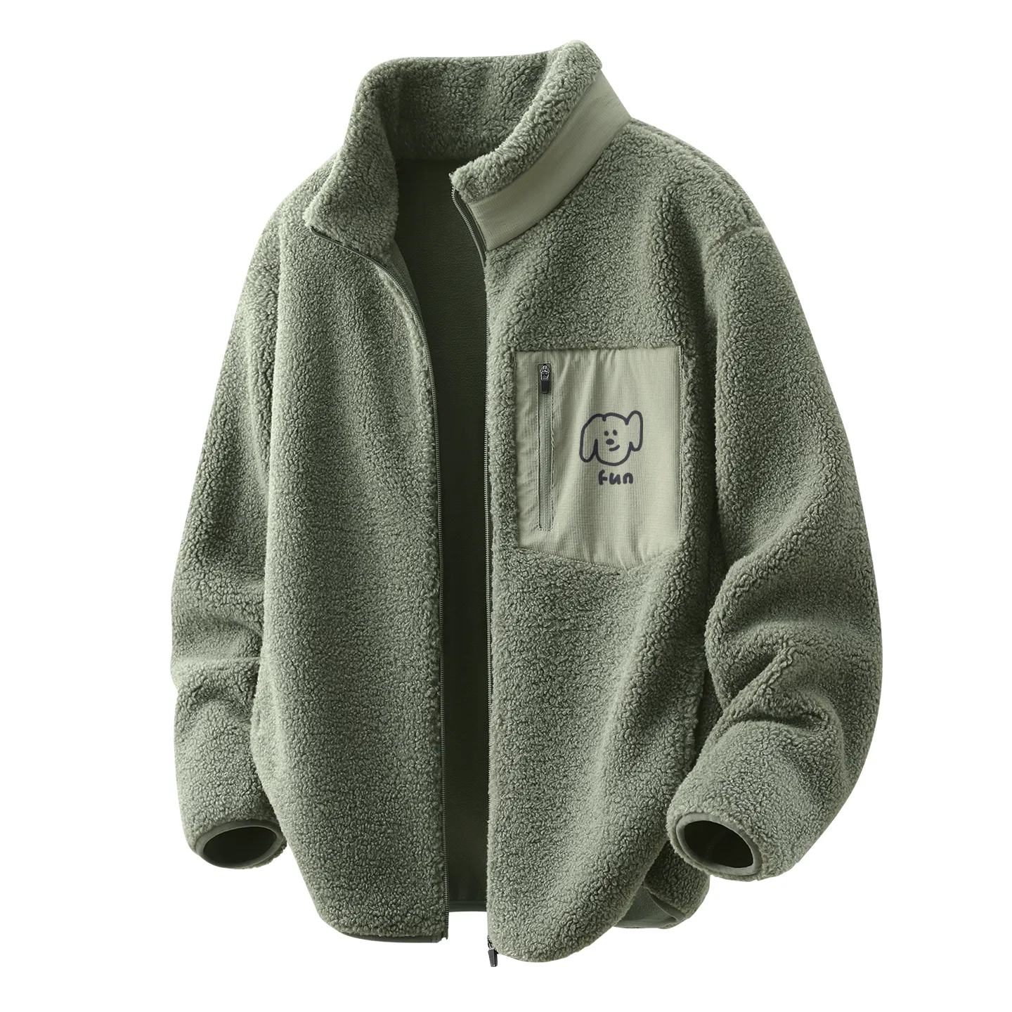 Детская вельветовая куртка с высоким воротником MINISO, Palm Green