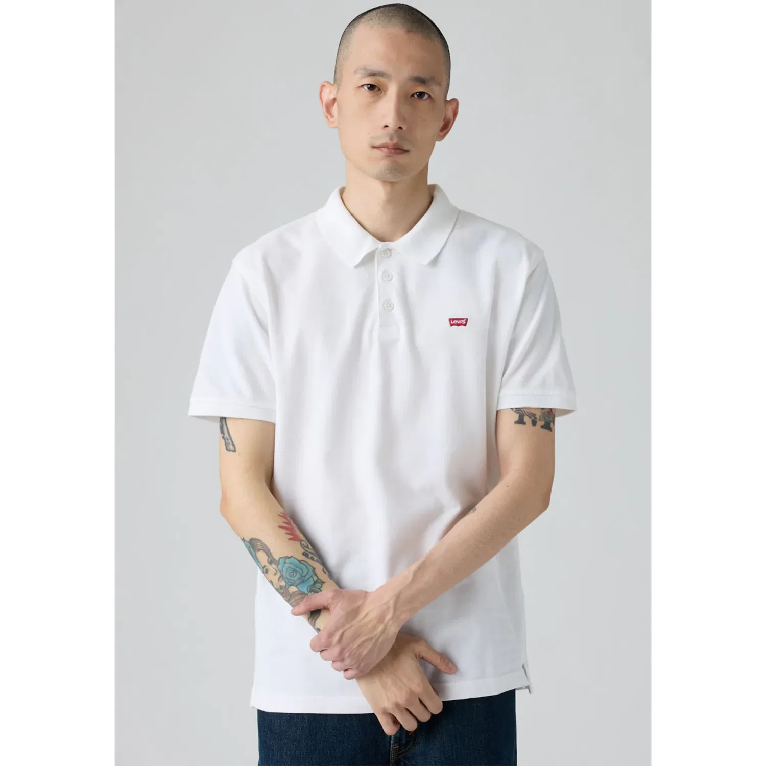 Мужское классическое поло с логотипом Levi's, White