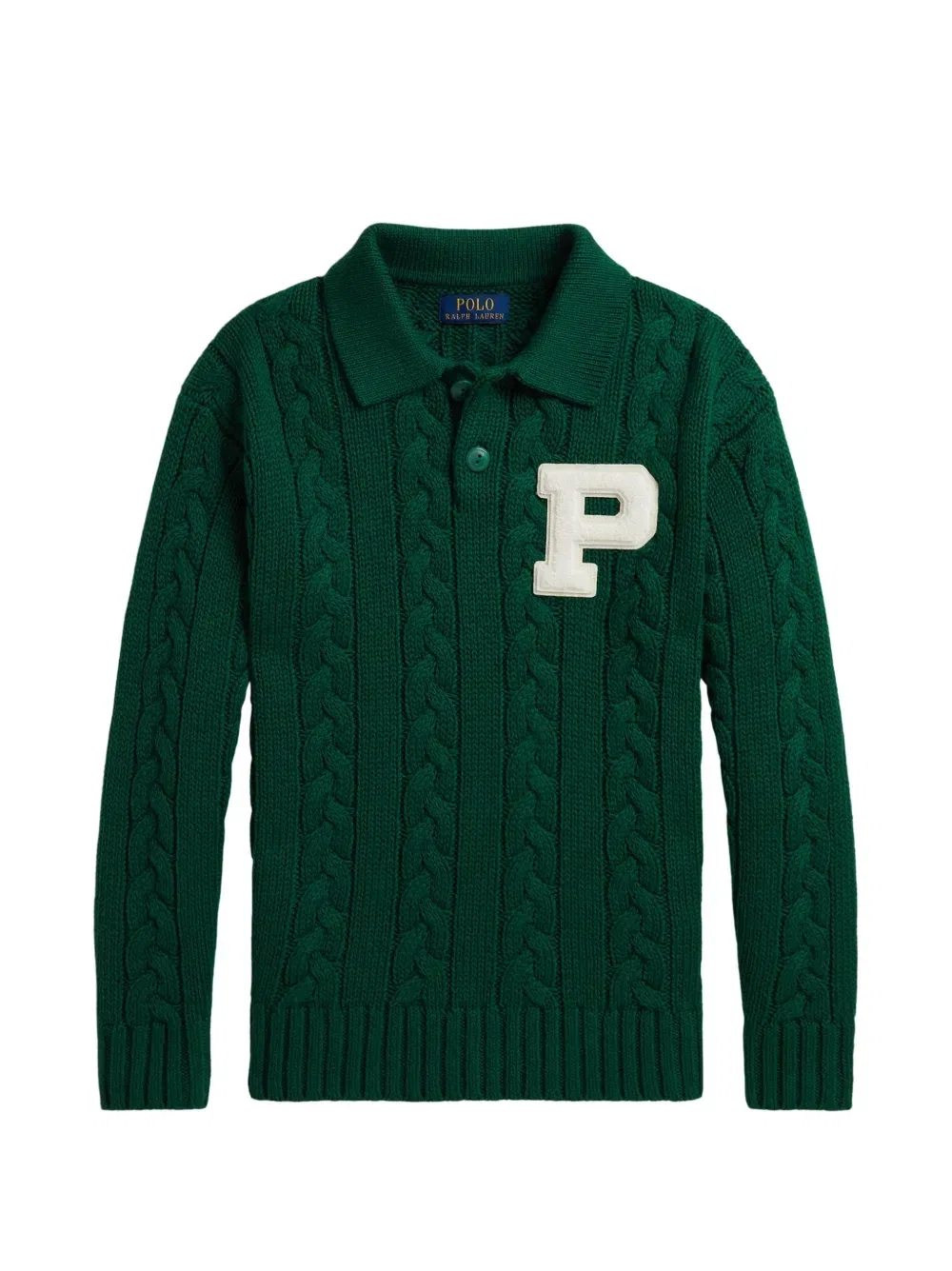 Свитер фактурной вязки Polo Ralph Lauren Kids, зеленый