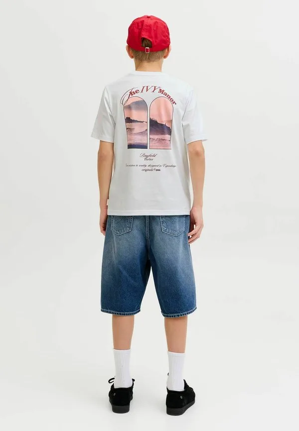 Футболка, футболка для подростков, футболка с принтом Jack & Jones Junior, Bright White — фото 2