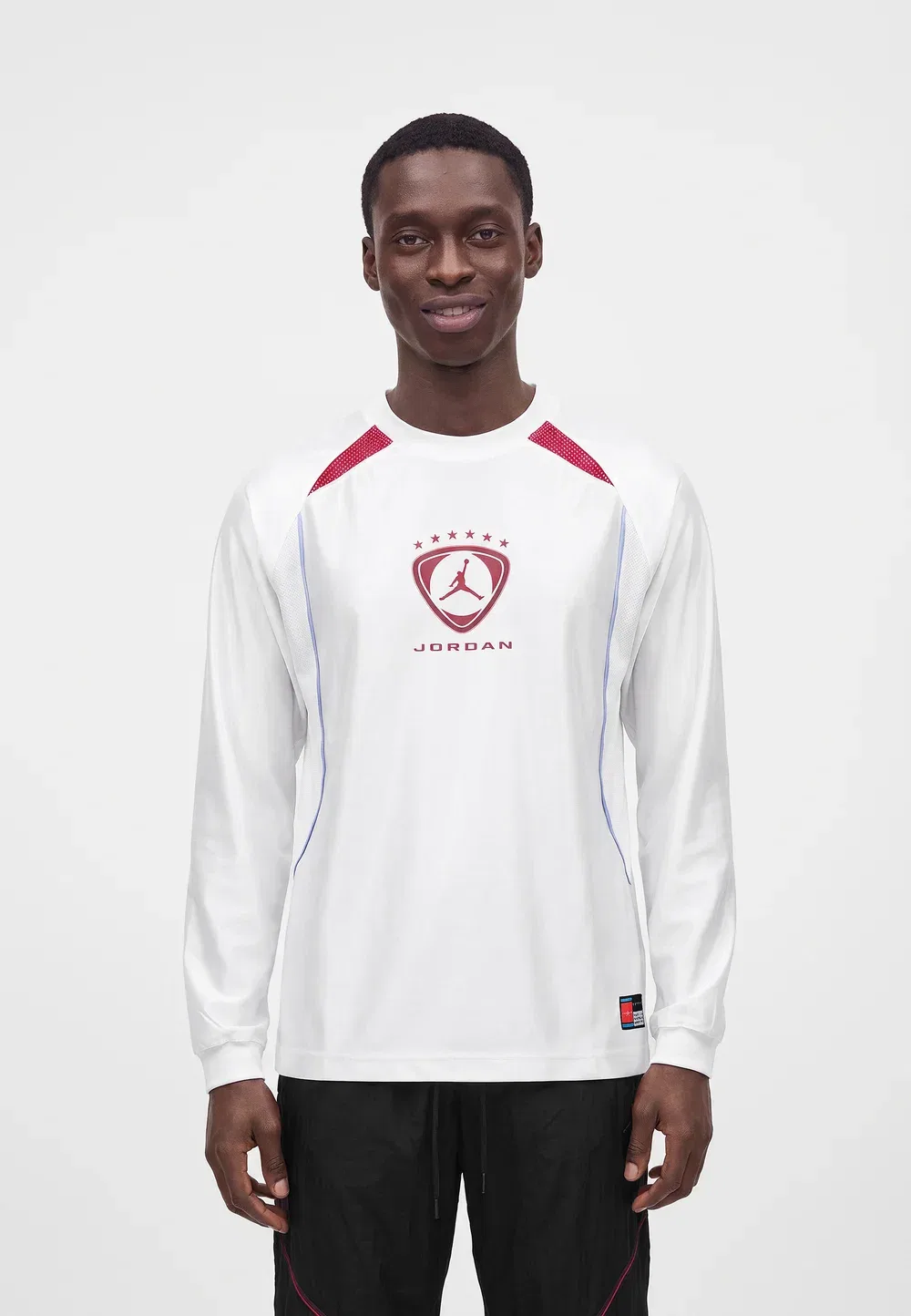 Футболка вратаря с длинными рукавами Jordan, White/University Red