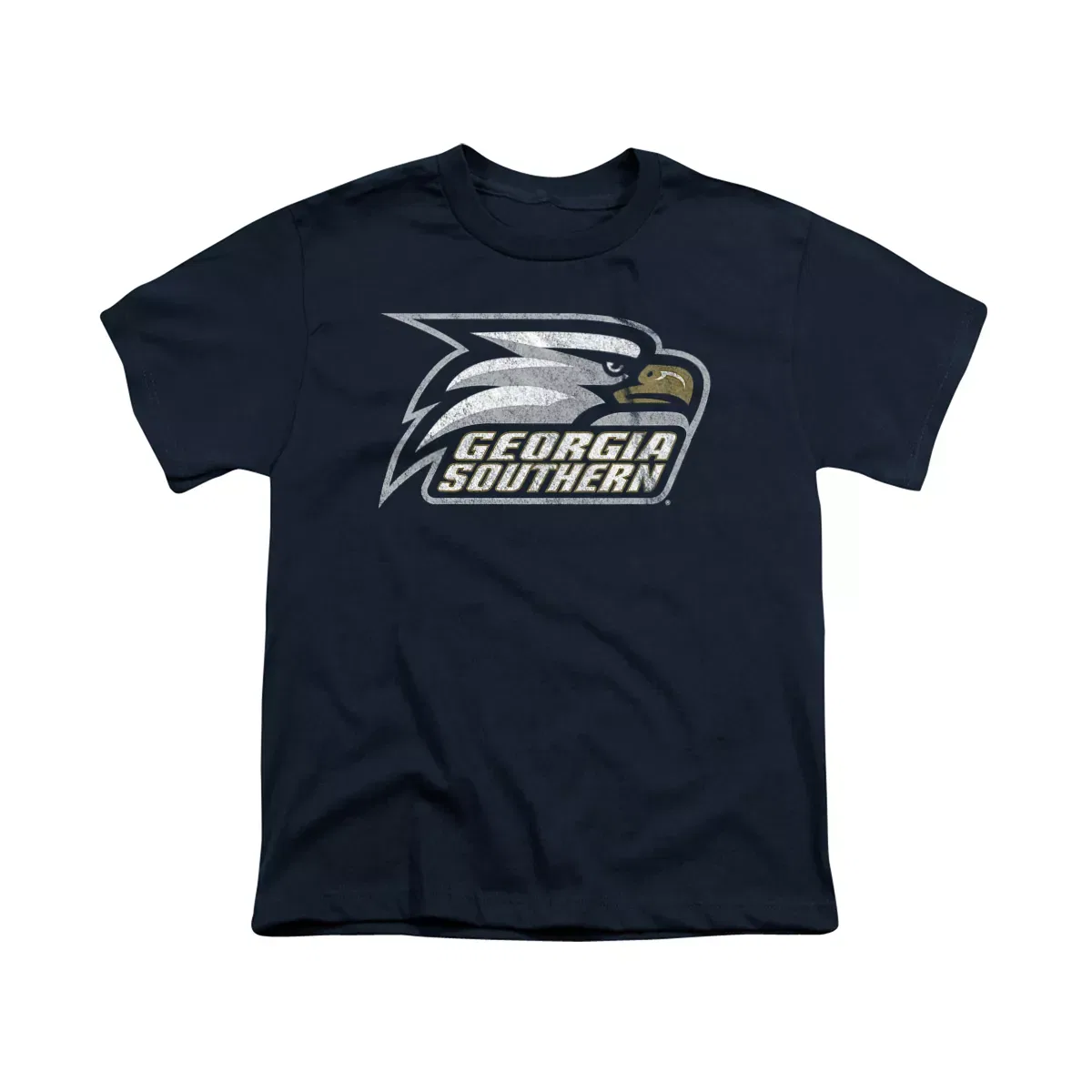 Детская футболка с принтом Georgia Southern University Distressed Primary Logo NCAA, Navy