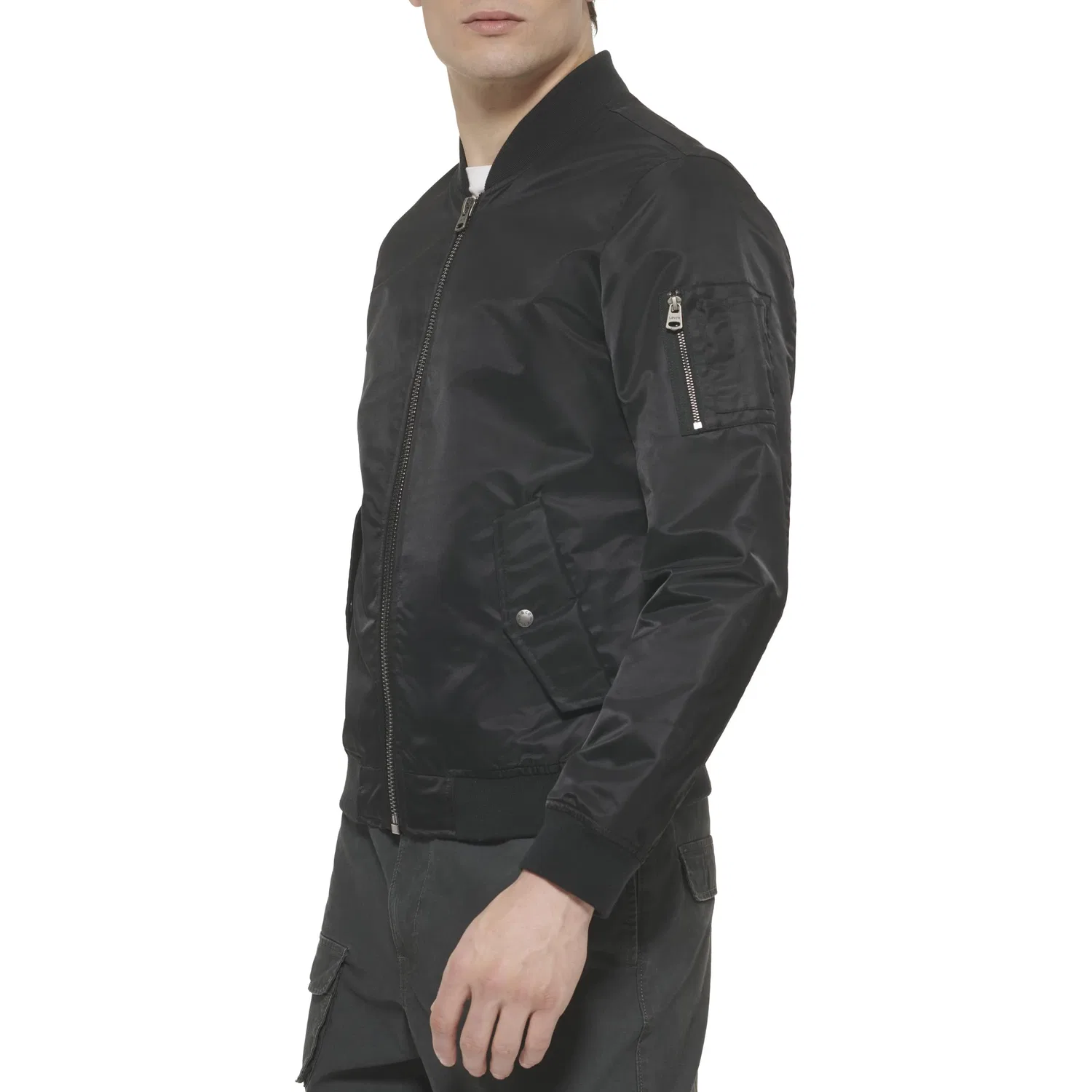 Мужская куртка-бомбер Levi's Flight Bomber Jacket, 2-Black Ma-1 Unfilled — фото 4