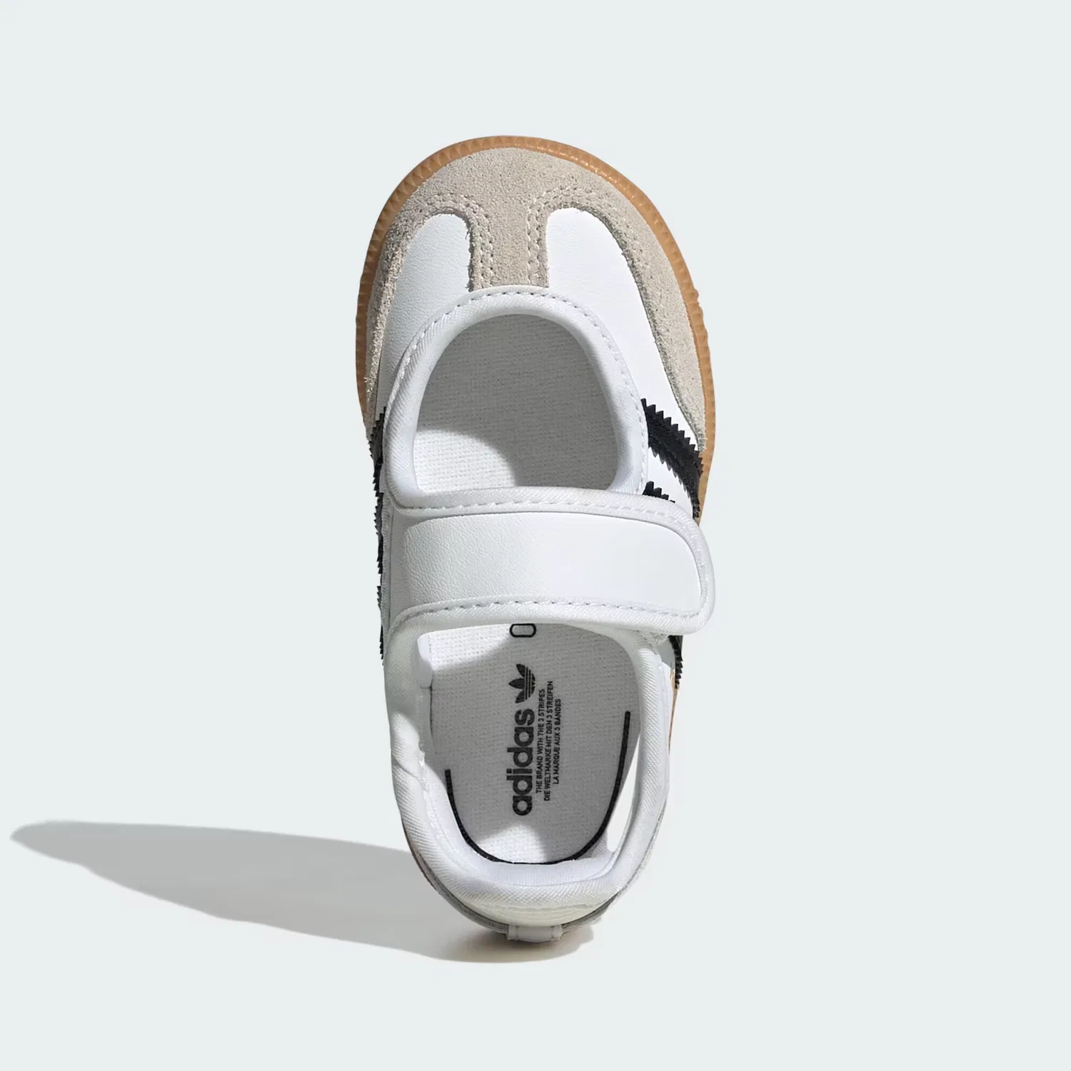 Детские кроссовки на липучках Samba Jane Adidas Originals, белый/черный/каучуковый — фото 2