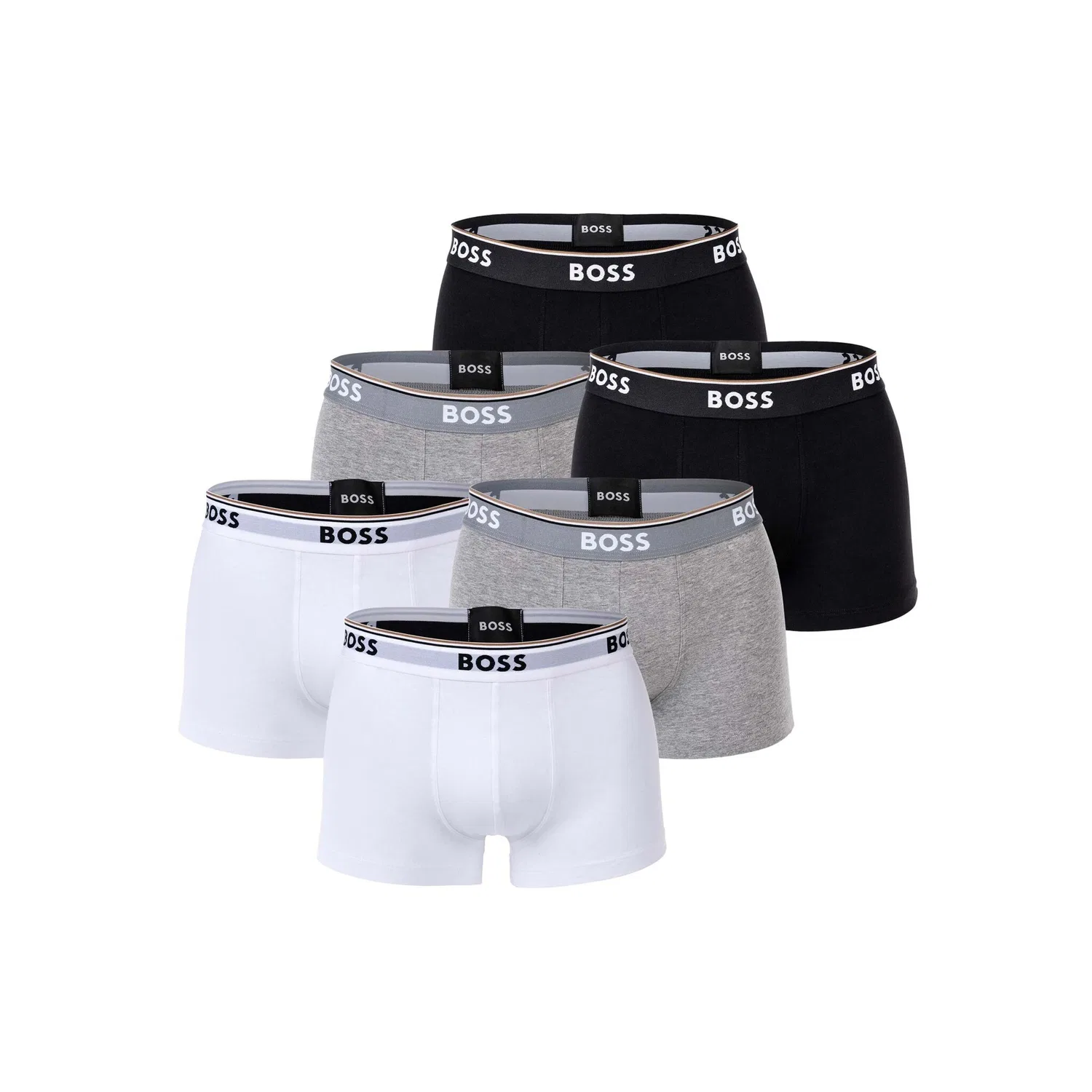 Мужские боксеры из хлопкового трикотажа BOSS, White/Gray/Black