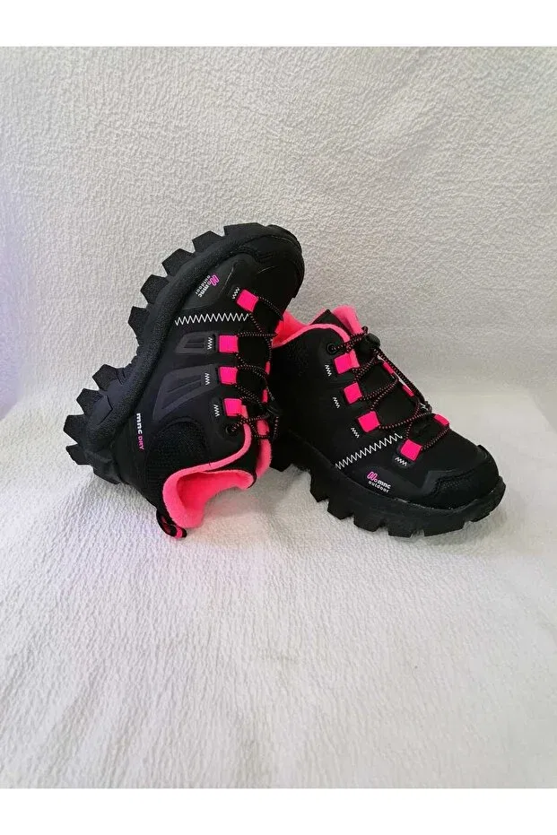 Детские ботинки для девочек с принтом Özgür Kids, Black Neon Fuchsia — фото 4