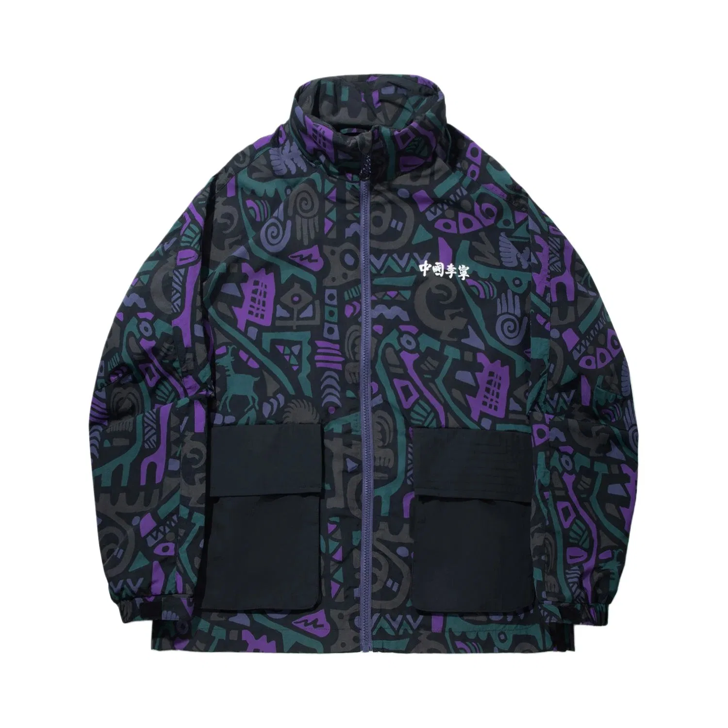 Детская куртка с принтом Li-Ning, Black All Over Print