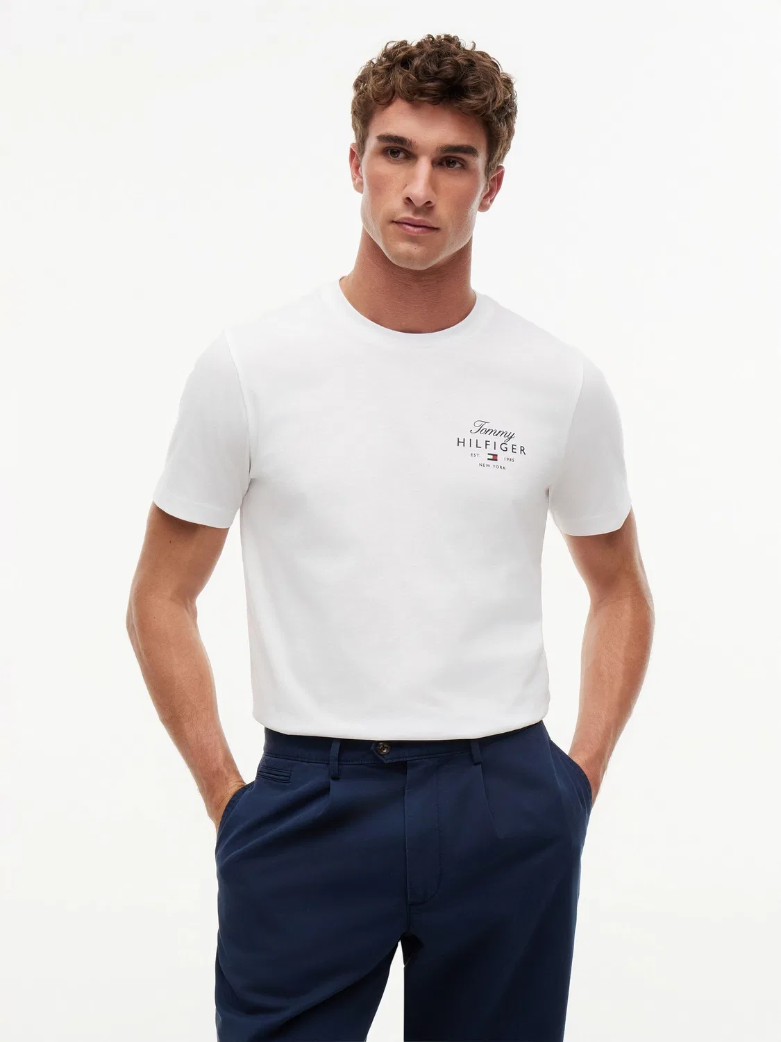 Футболка хлопковая джерси Logo Tommy Hilfiger, белый