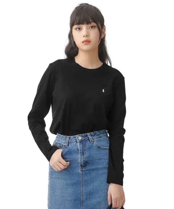 Футболка с длинным рукавом из жидкого хлопка, Polo Ralph Lauren, черный — фото 3