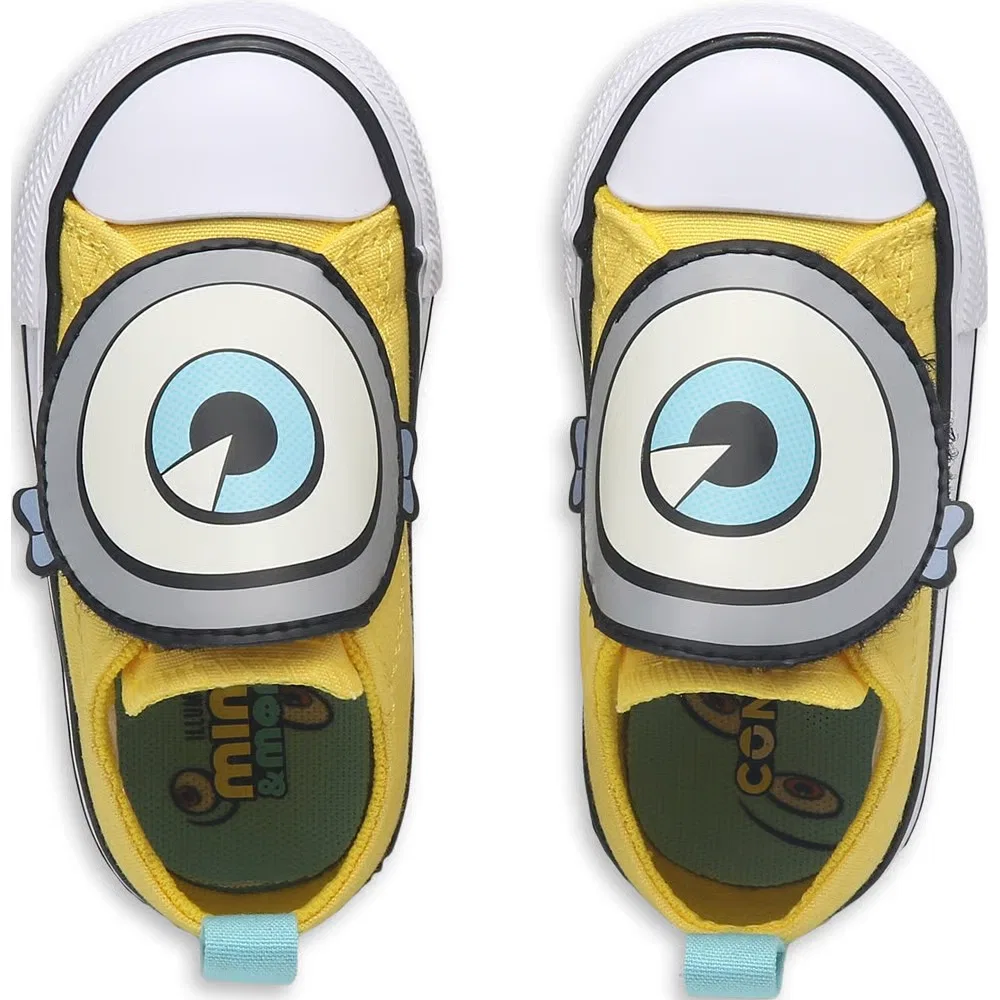 Детские низкие кеды Chuck Taylor All Star с одним ремешком для малышей Converse, Minions Yellow/White — фото 4