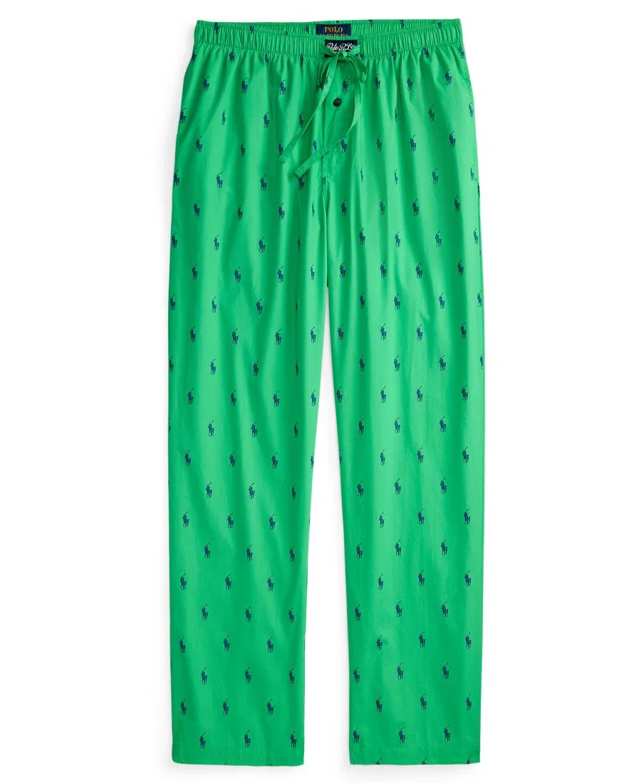 Пижамные брюки с принтом Polo Ralph Lauren, Vineyard Green Boston Royal All Over Polo Player — фото 4