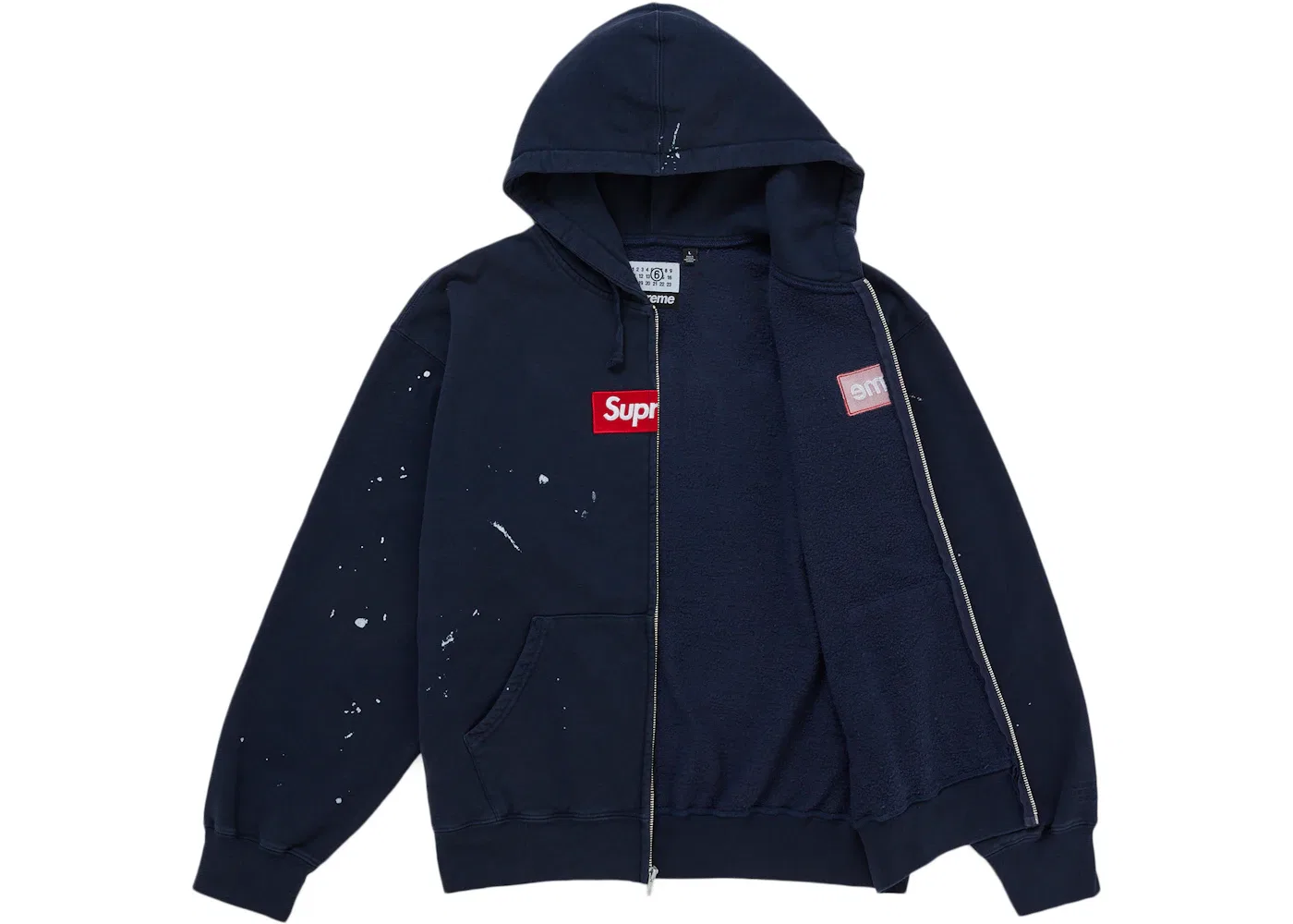 Мужская худи на молнии с капюшоном с принтом Sweatshirt Supreme, Navy — фото 2
