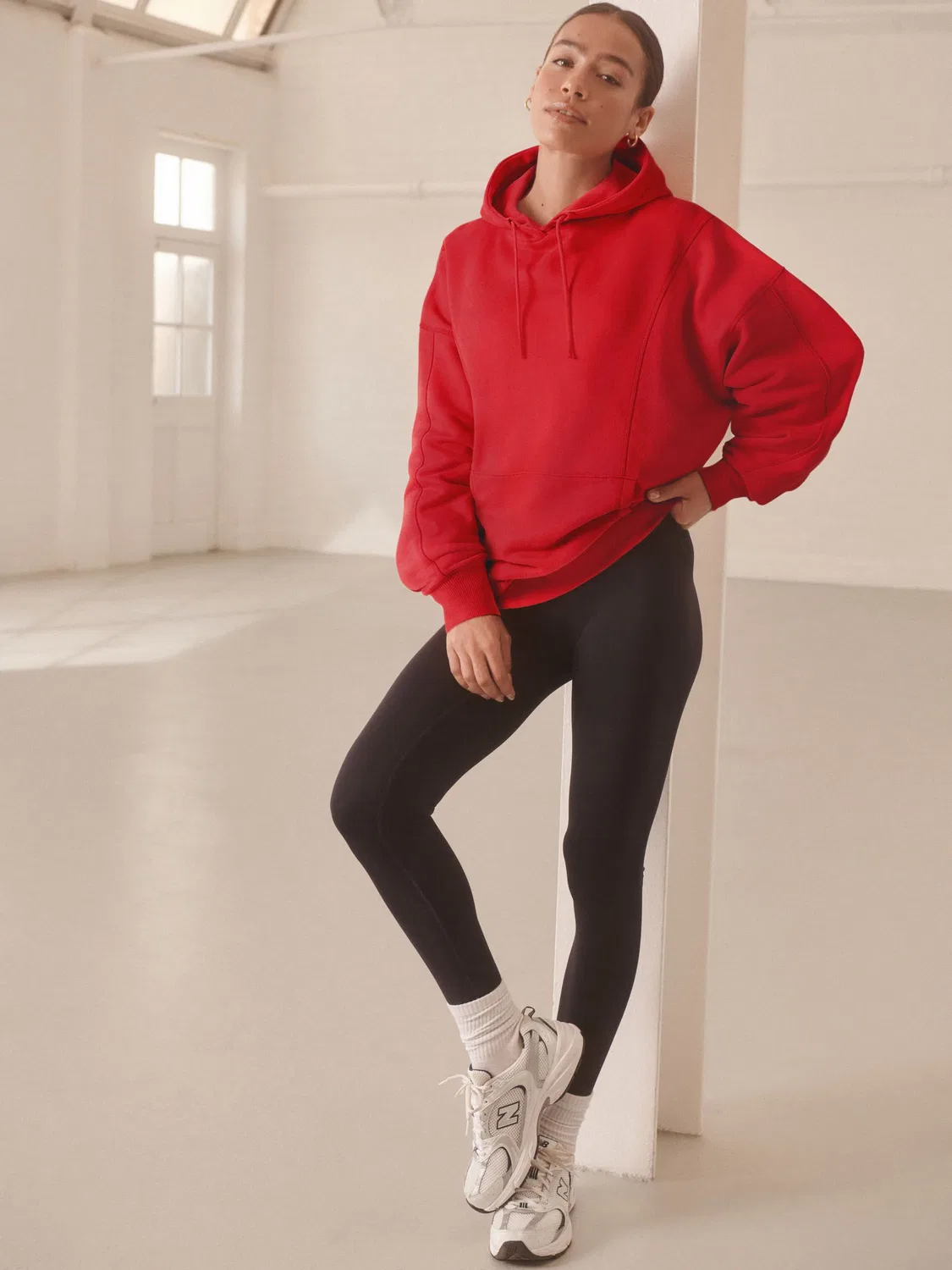 Худи свободного кроя длинная модель, Cherry Red Next — фото 2