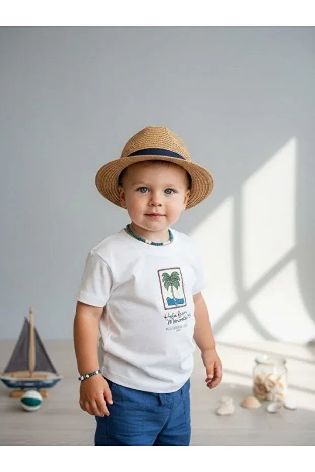 Детская футболка для мальчиков с принтом Zekids, White — фото 3
