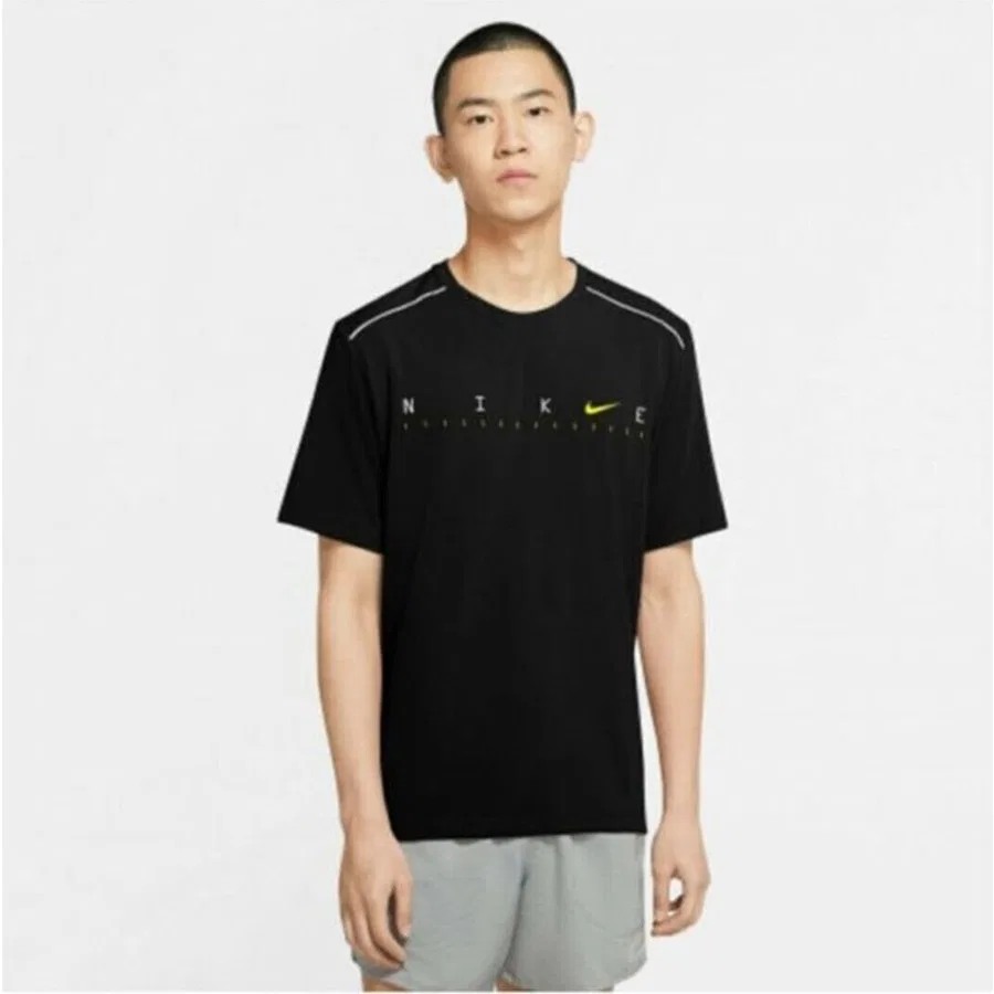 Мужская футболка с коротким рукавом Nike M Nk Dry Miler Ss Tech Ff N, Черный