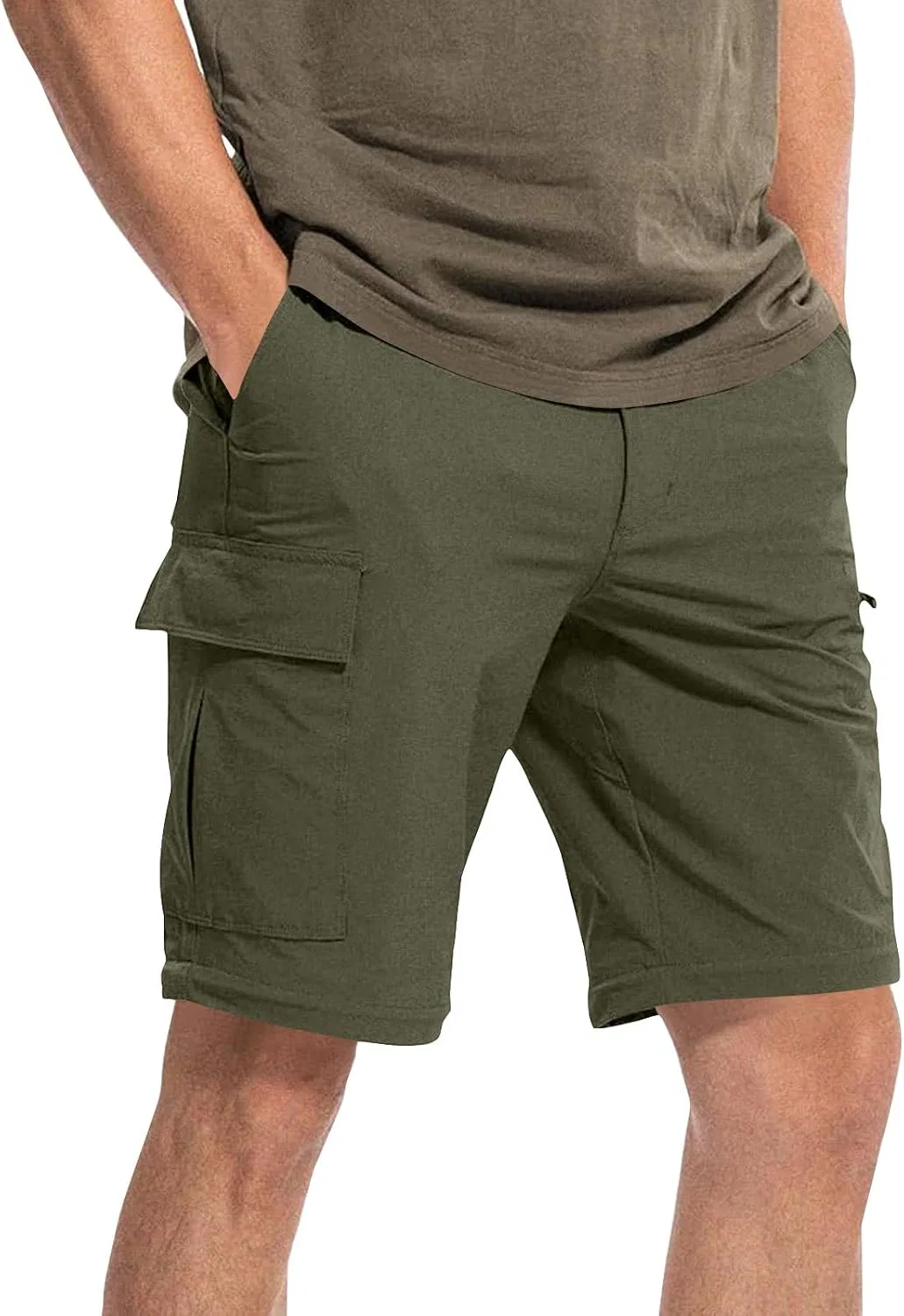 Мужские быстросохнущие брюки-трансформеры Zip Off Pants, тёмно-зелёный — фото 3