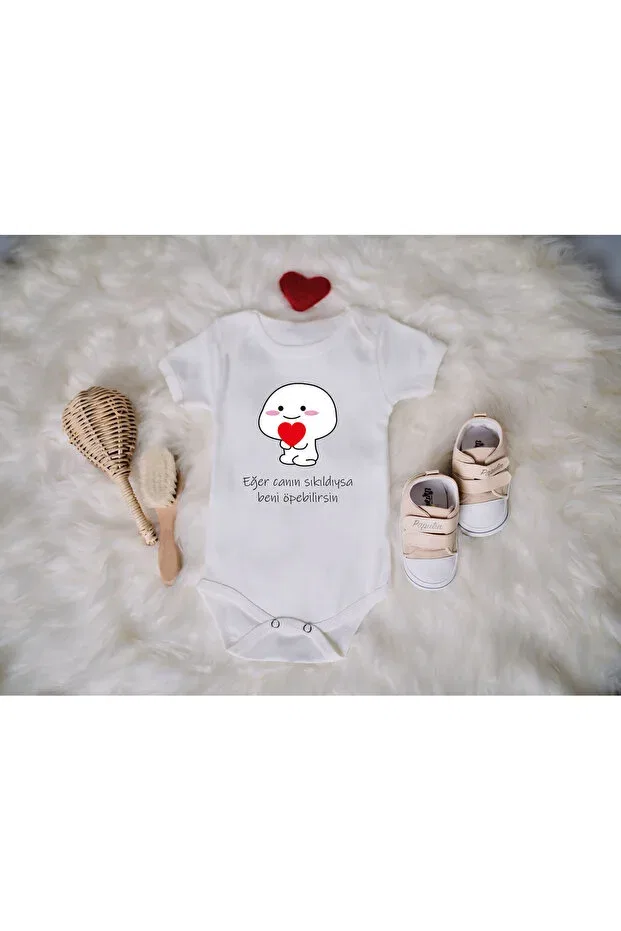 Детское боди-слип с принтом You Can Kiss Me Sparkly Baby, White