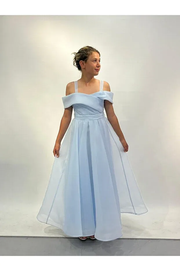 Детское платье для девочек с длинным рукавом Butikhappykids, Blue