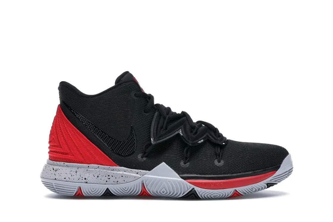 Детские кроссовки для мальчиков с принтом Nike Kyrie 5, University Red/Black-Pure Platinum