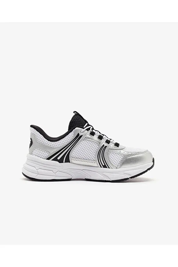 Детские спортивные кроссовки для девочек с текстурным верхом Retro-Graph Skechers, White/Black/Silver — фото 2