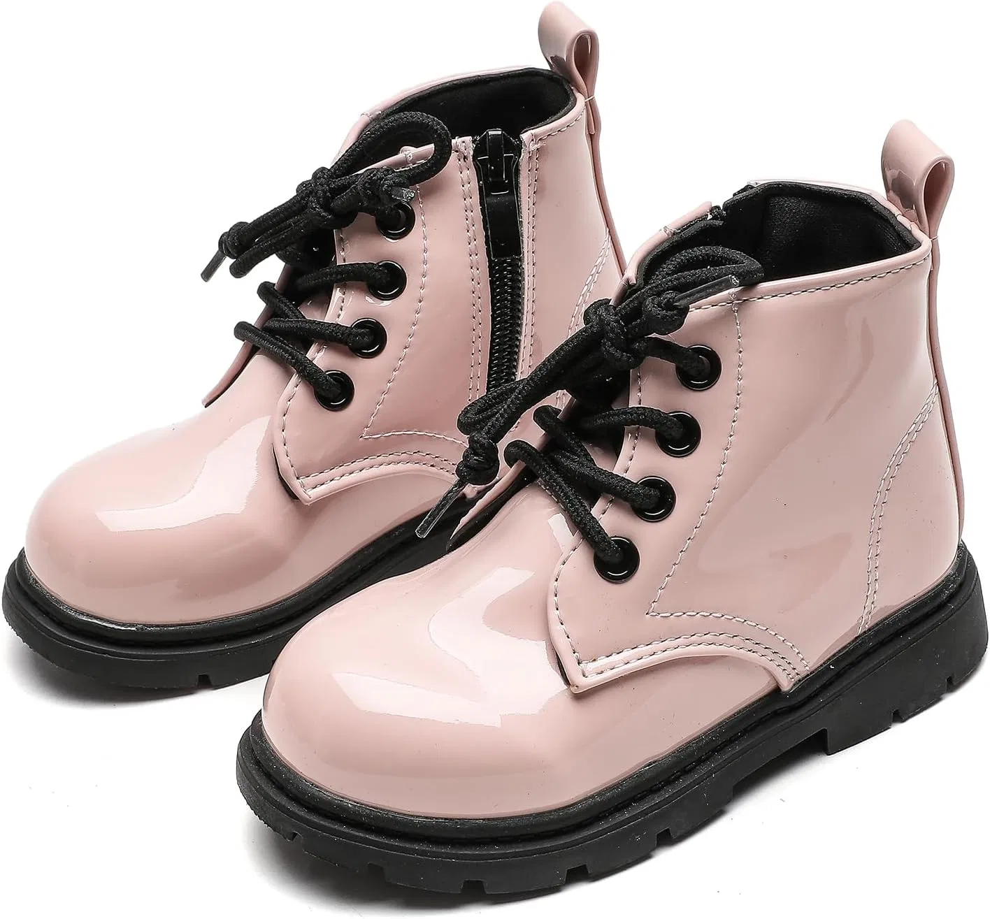 Детские ботинки на шнуровке и молнии Komfyea, Pink