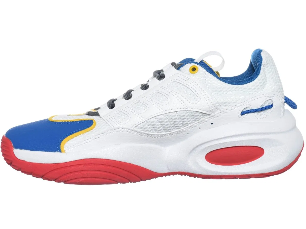 Детские кроссовки для мальчиков на шнуровке Reebok, White Red Blue Yellow — фото 4
