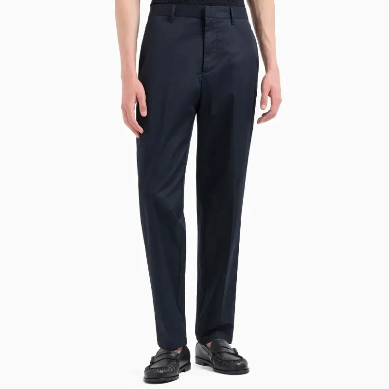 Чинос cotton, EMPORIO ARMANI, Marine Blue — фото 4