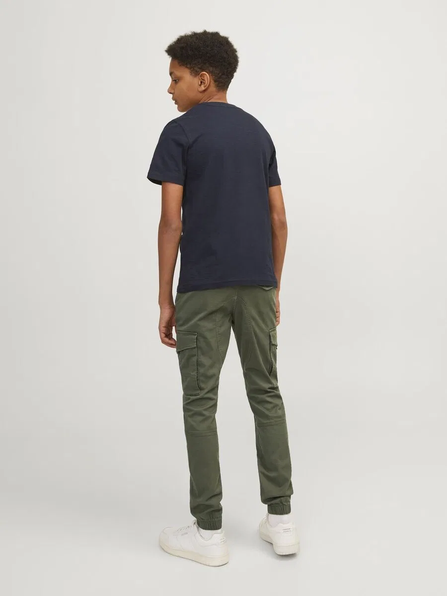 Зауженные брюки-мини 'Paul Flake' оливкового цвета Jack & Jones Mini — фото 4
