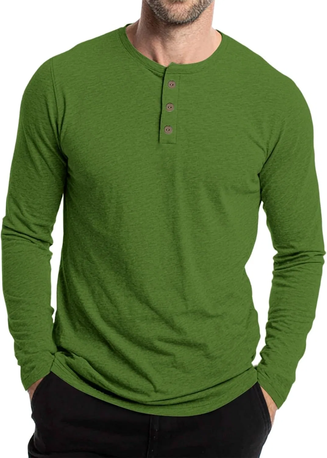 Мужская футболка поло с воротником-хенли Summer Shirts, Green — фото 2