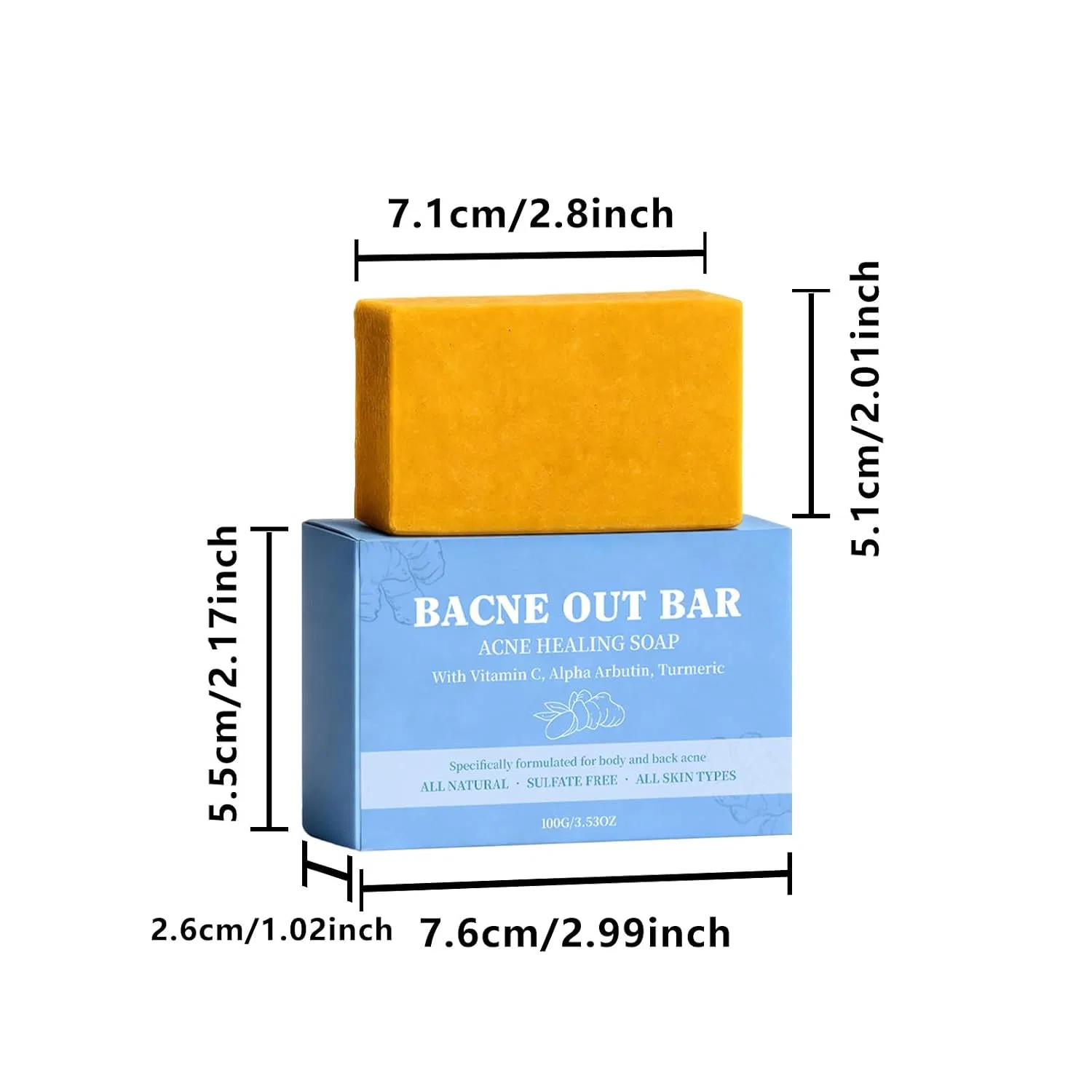 Generic Мыло для лечения акне с куркумой и витамином C, 100 г — фото 2
