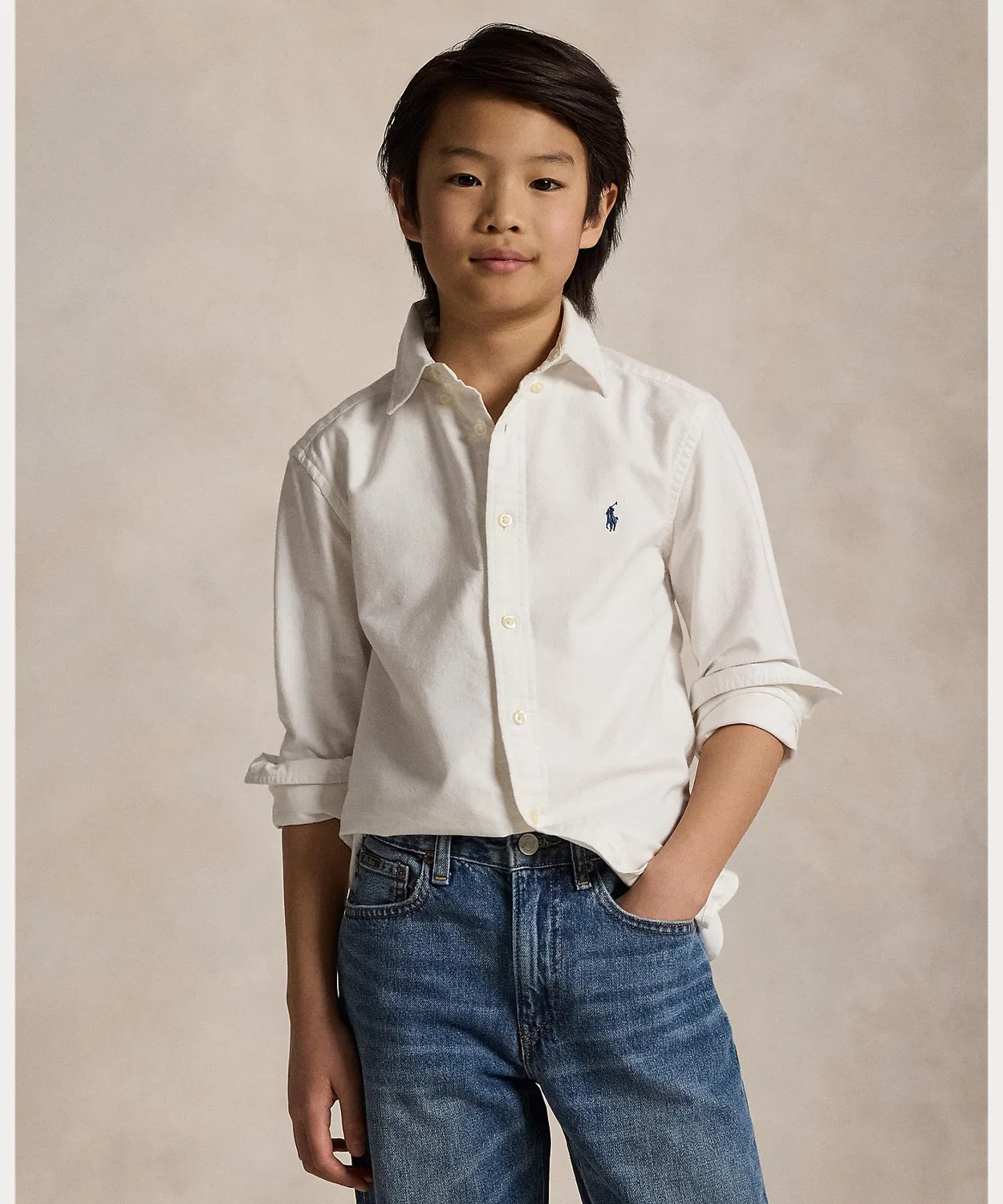 Детская рубашка с длинным рукавомPOLO RALPH LAUREN CHILDRENSWEAR, Белый