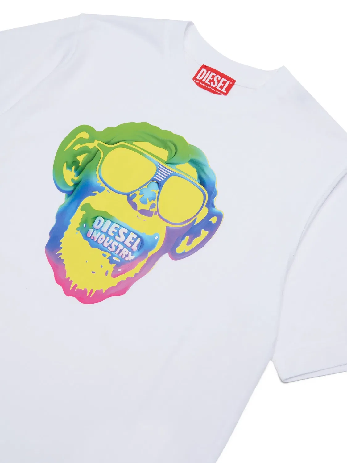 Футболка с графичным принтом Diesel Kids, белый — фото 3