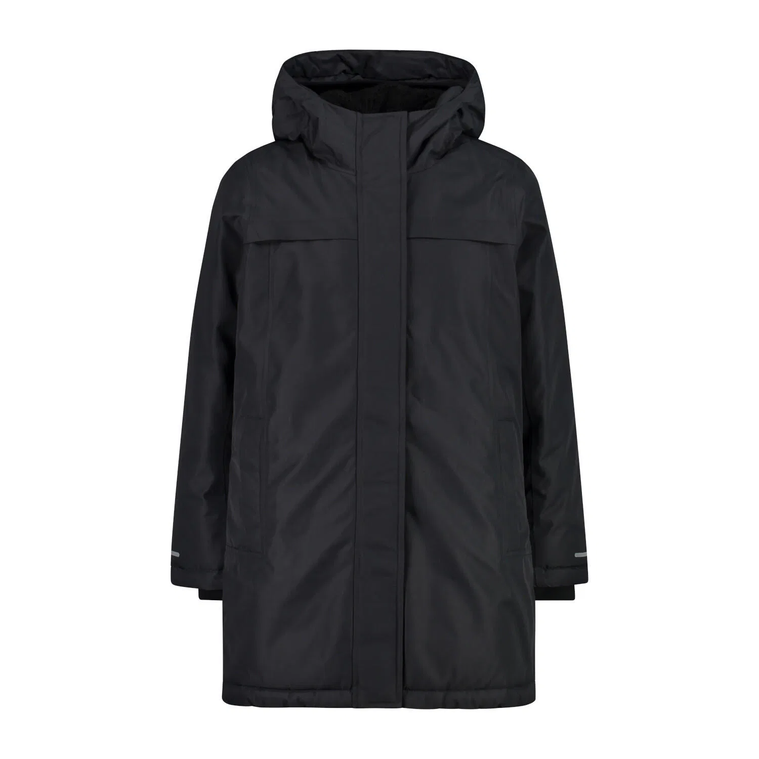 Детская парка для девочек с капюшоном KID G PARKA FIX HOOD Cmp, Schwarz Dunkelgrau Kohlengrau