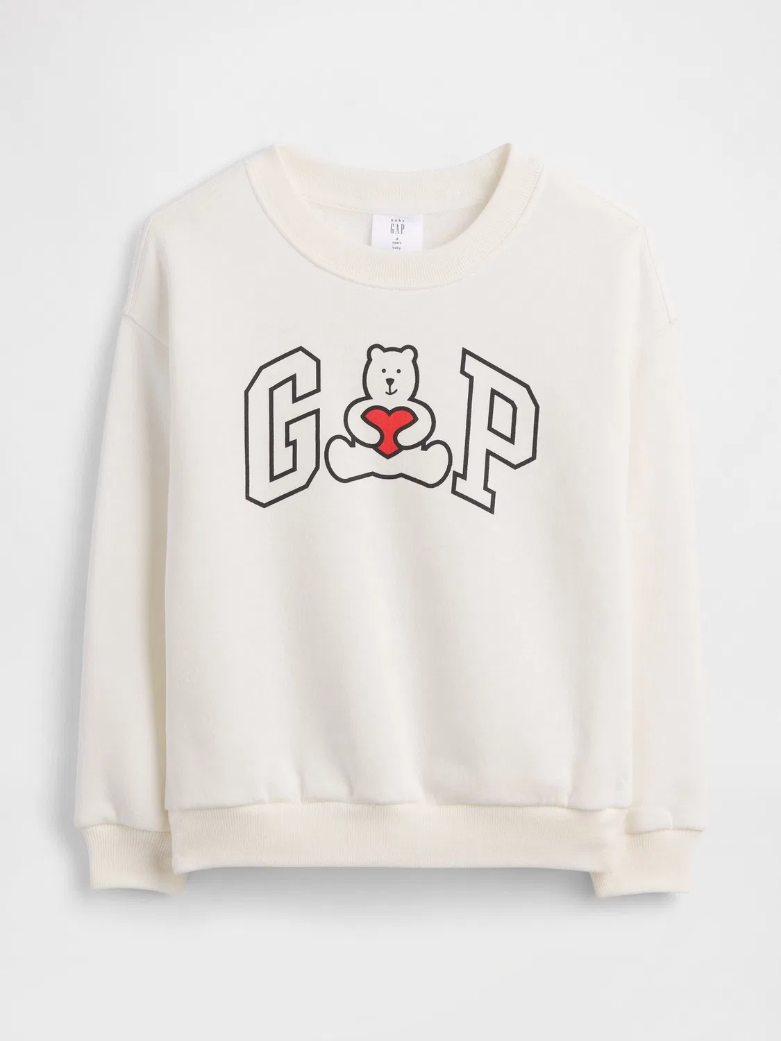 Свитшот с логотипом Relaxed Crew Neck Gap, белый