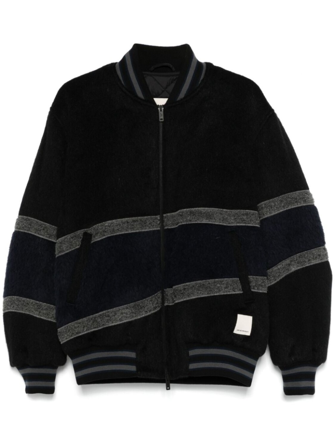 

Emporio Armani фактурный бомбер, черный