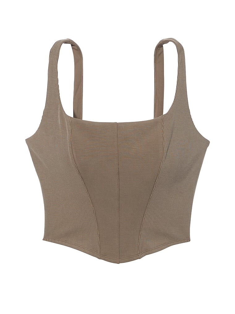 

Топ спортивный Victoria's Secret Sandwash Corset Tank, оливковый