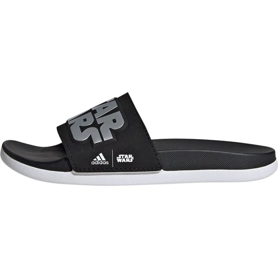Шлепанцы с принтом Star Wars Adilette Comfort Slides Kids adidas, Черно-серебристый — фото 3