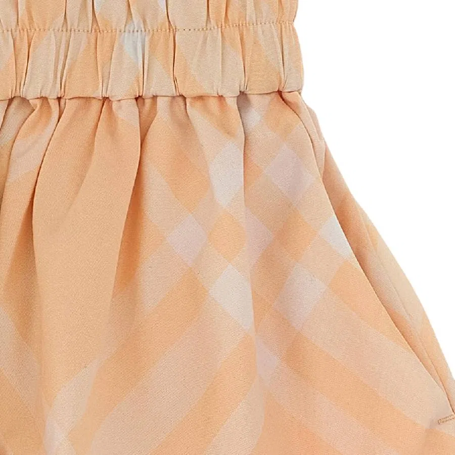 Шорты с принтом в клетку Kids Check-Print Cotton Burberry, Pastel Peach Ip Chk — фото 3