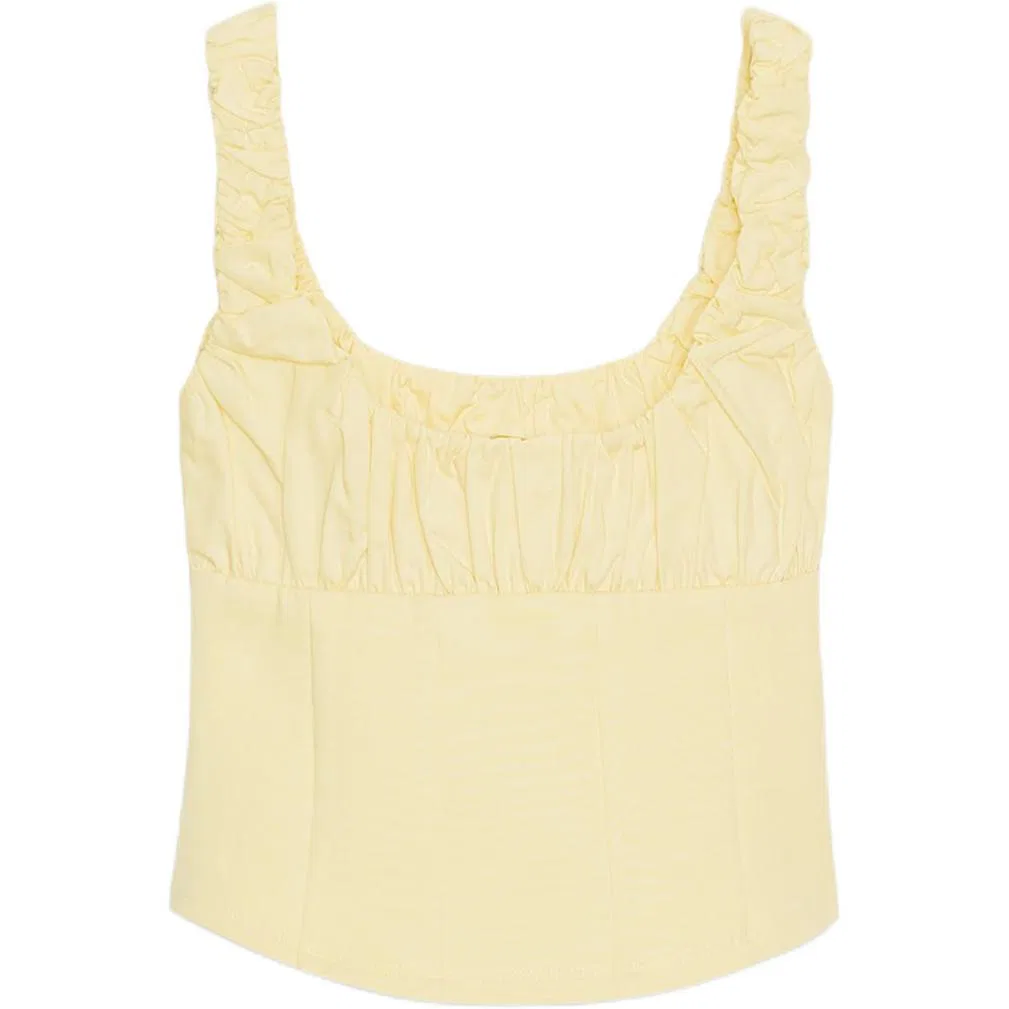 Женский топ без рукавов с квадратным вырезом Yellow ZARA, Yellow — фото 3