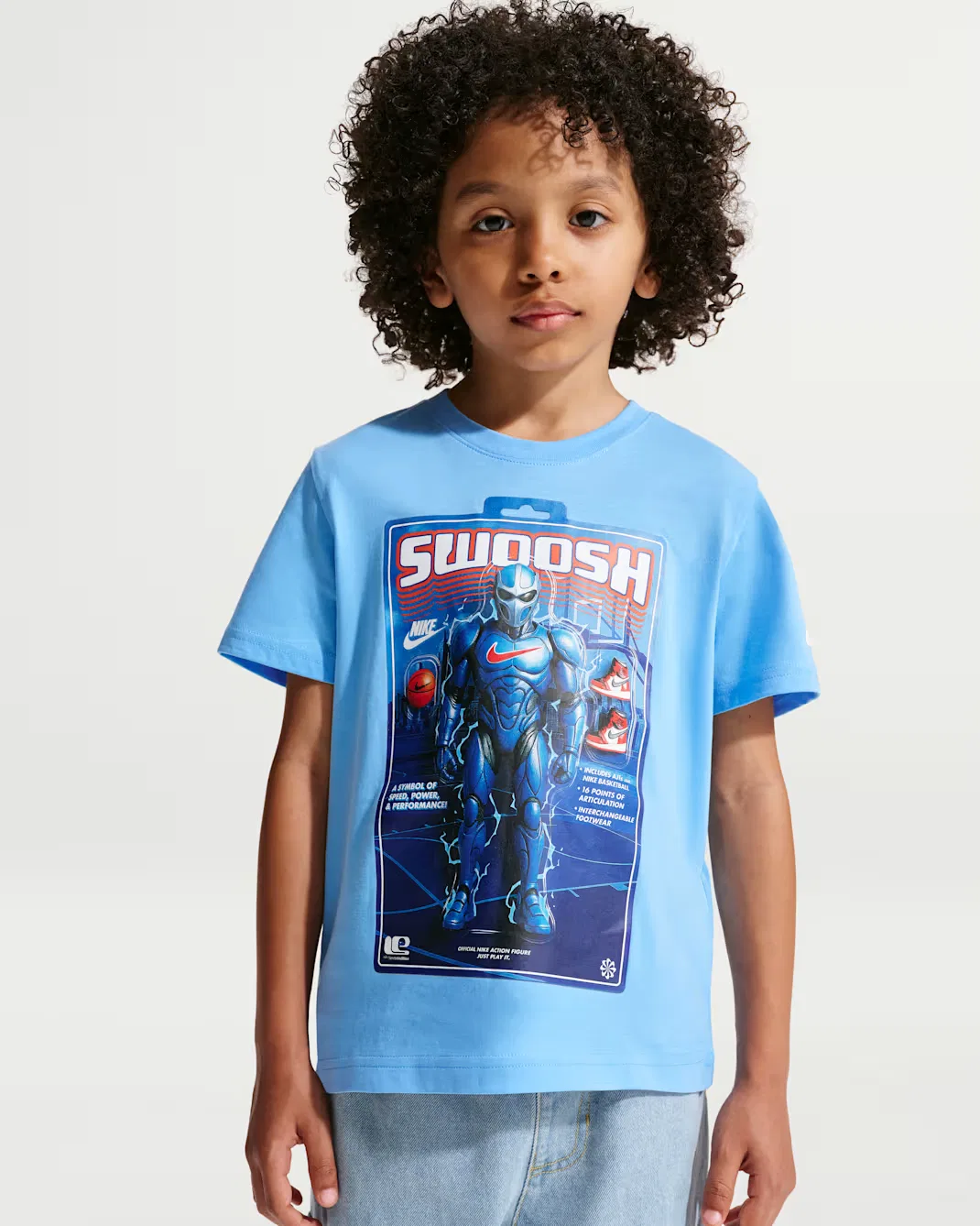 Детская футболка с изображением фигурки Swoosh Nike, Football Blue