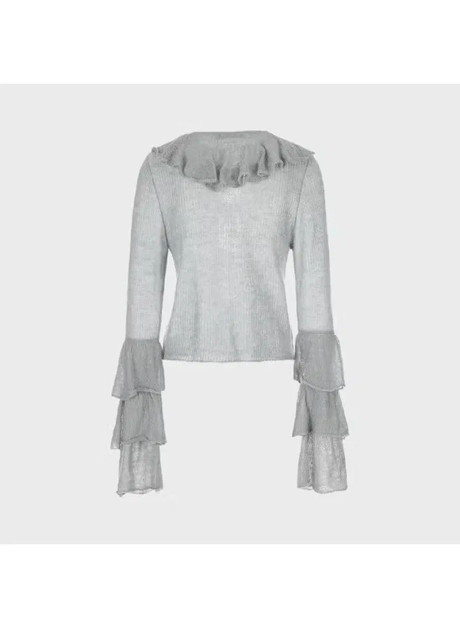 Кардиган вязаный с шнуровкой Zara, сине-зеленый — фото 3