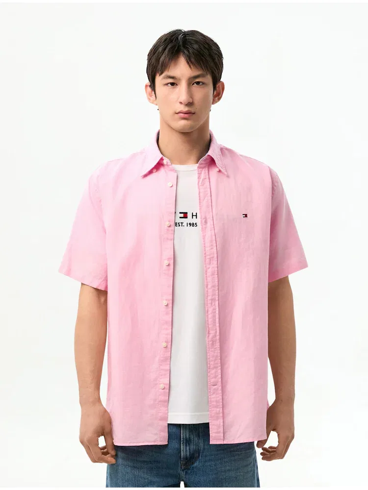Рубашка из льняной смеси Regular Fit, Modern Linen Blend TOMMY HILFIGER, Pink