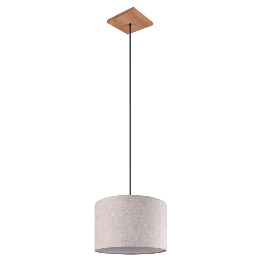 

Подвесной светильник, ткань, дерево, белый, H 150 см etc-shop, коричневый