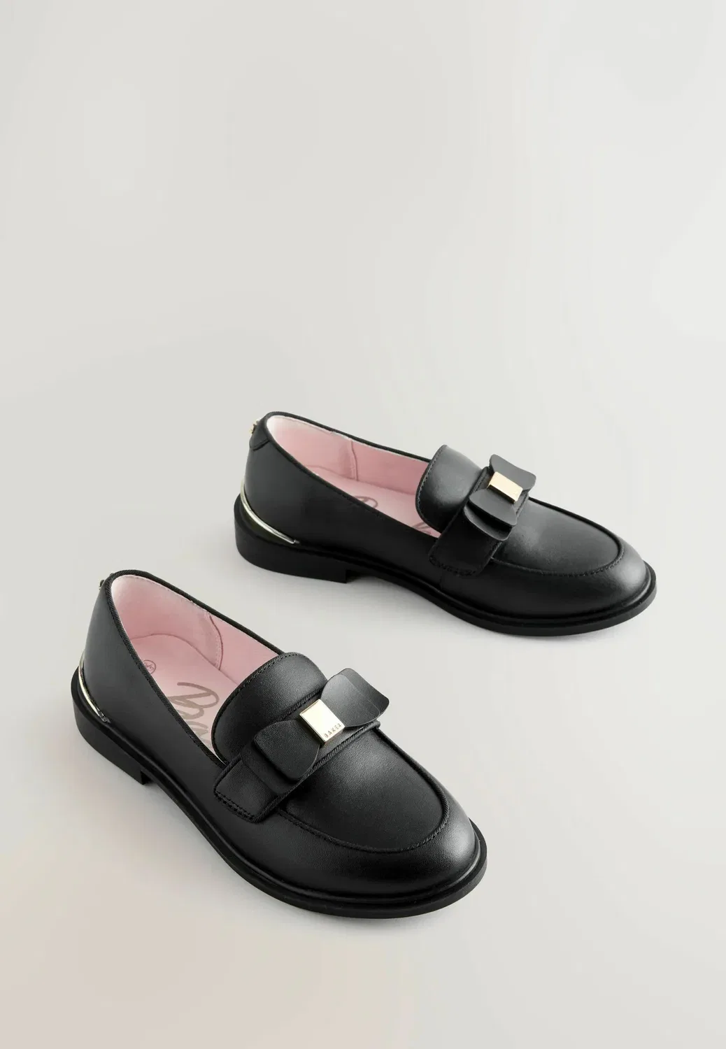 Классический крой - узкие лоферы с бантом для школы. - без шнурков Baker By Ted Baker, Black — фото 2