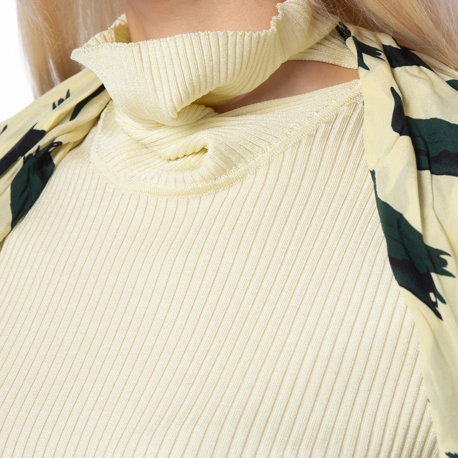 Женский пуловер из хлопка с высоким воротником и принтом, модель Slim Fit Knit Pullover Burberry, Sherbet — фото 2